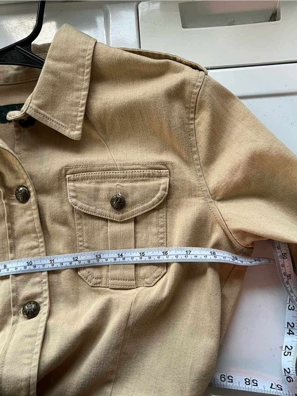 Lauren Ralph Lauren Khaki Utility Jacket with Tie Waist - Picture 12 of 12